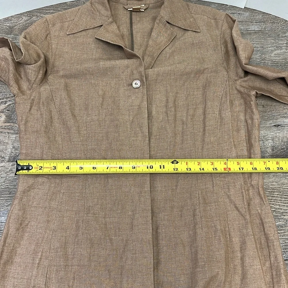 SOLD IN STORE Nordstrom Studio 121 Long Sleeve Linen Blend Shirt Dress Size 10 - Picture 11 of 13